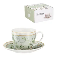 Filiżanki - Filiżanka porcelanowa 240 ml ze spodkiem NORIKO GREEN - miniaturka - grafika 1