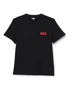 Koszulki męskie - Wrangler Koszulka męska z logo, czarny, XXL - grafika 1