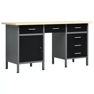 Biurka - vidaXL Biurko  Biurko robocze czarne 160x60x85 cm stal 145347 - miniaturka - grafika 1