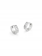 Kolczyki - Srebrne kolczyki Guess HUGGIE ME kółka koła z kryształami JUBE03134JW - miniaturka - grafika 1