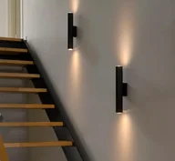 Lampy ścienne - Czarny, pionowy kinkiet rurowy Vico Long świecący w górę i w dół - miniaturka - grafika 1