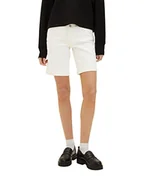 Spodenki damskie - TOM TAILOR Damskie 1036723 bermudy dżinsowe szorty, 10315-Whisper White, 32, 10315 - Whisper White, 32 - miniaturka - grafika 1