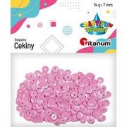 Zabawki kreatywne - Titanum Cekiny okrągłe pastelowe 7 mm, 14g wrzosowe - miniaturka - grafika 1