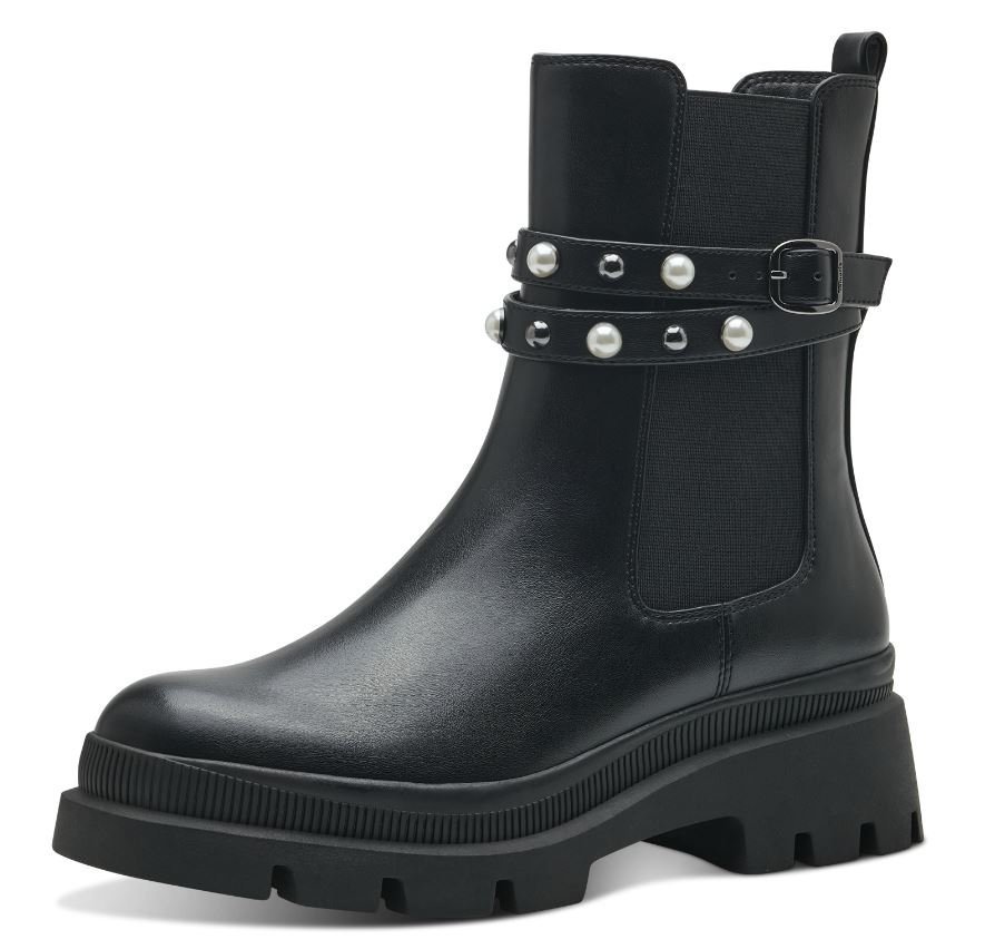 TAMARIS BOTKI DAMSKIE CZARNE NA ZAMEK 39 ŻME