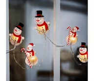 Oświetlenie świąteczne - Solight 1V251-LED Bożonarodzeniowy łańcuch z przyssawkami 6xLED/2xAA 1,2m ciepła biel bałwan - miniaturka - grafika 1