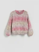 Swetry damskie - Reserved - Sweter z obniżoną linią ramion - różowy - miniaturka - grafika 1