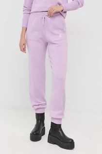 Spodnie damskie - Patrizia Pepe spodnie dresowe damskie kolor fioletowy gładkie - grafika 1