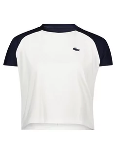 Koszulki sportowe damskie - Lacoste Koszulka sportowa w kolorze granatowo-białym - grafika 1