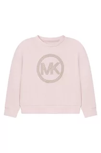 Bluzy damskie - Michael Kors bluza bawełniana dziecięca kolor różowy z aplikacją - grafika 1