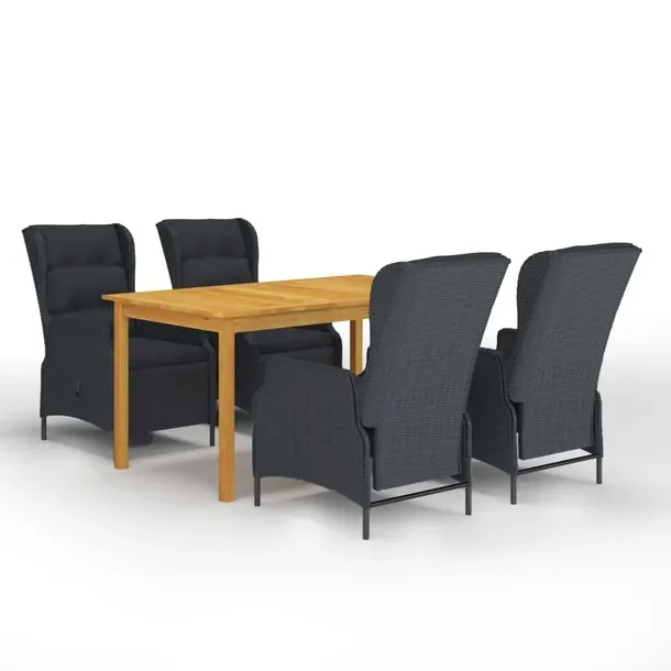 Zestaw Jadalniany do Ogrodu: Stół z Drewna Akacjowego 150x90x74 cm i 4 Kr