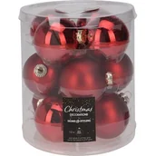 Bombki - Bombka szklana 6 cm 12 sztuk czerwony - miniaturka - grafika 1