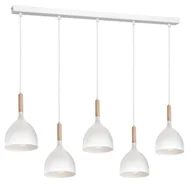 Lampy sufitowe - Luminex Noak 3711 lampa wisząca zwis 5x60W E27 biały/naturalny - miniaturka - grafika 1