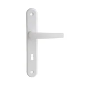 Klamki - Klamka do drzwi wewnętrznych z długim szyldem pod klucz G90 Biała - miniaturka - grafika 1