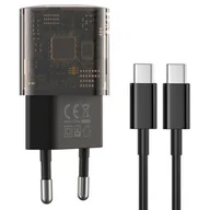 Ładowarki do telefonów - XO Clear ładowarka sieciowa CE05 PD 30W QC 3.0 18W 1x USB 1x USB-C dymiona + kabel USB-C - USB-C - miniaturka - grafika 1