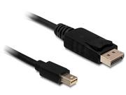 Inne akcesoria audio-wideo - Delock 83479 kabel DisplayPort 5 m Mini DisplayPort Czarny, Adapter 4043619834792 - miniaturka - grafika 1