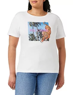 Koszulki i topy damskie - Just Cavalli Koszulka damska, 100 optyczna biel, XS - grafika 1