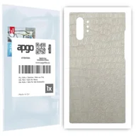 Szkła hartowane na telefon - Folia naklejka skórka strukturalna na TYŁ do Samsung Galaxy Note 10+ -  Skóra Krokodyla Biała - apgo SKINS - miniaturka - grafika 1