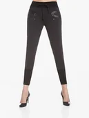 Spodnie damskie - Damskie spodnie Alexa 200 DEN czarne Bas Bleu r.M - miniaturka - grafika 1