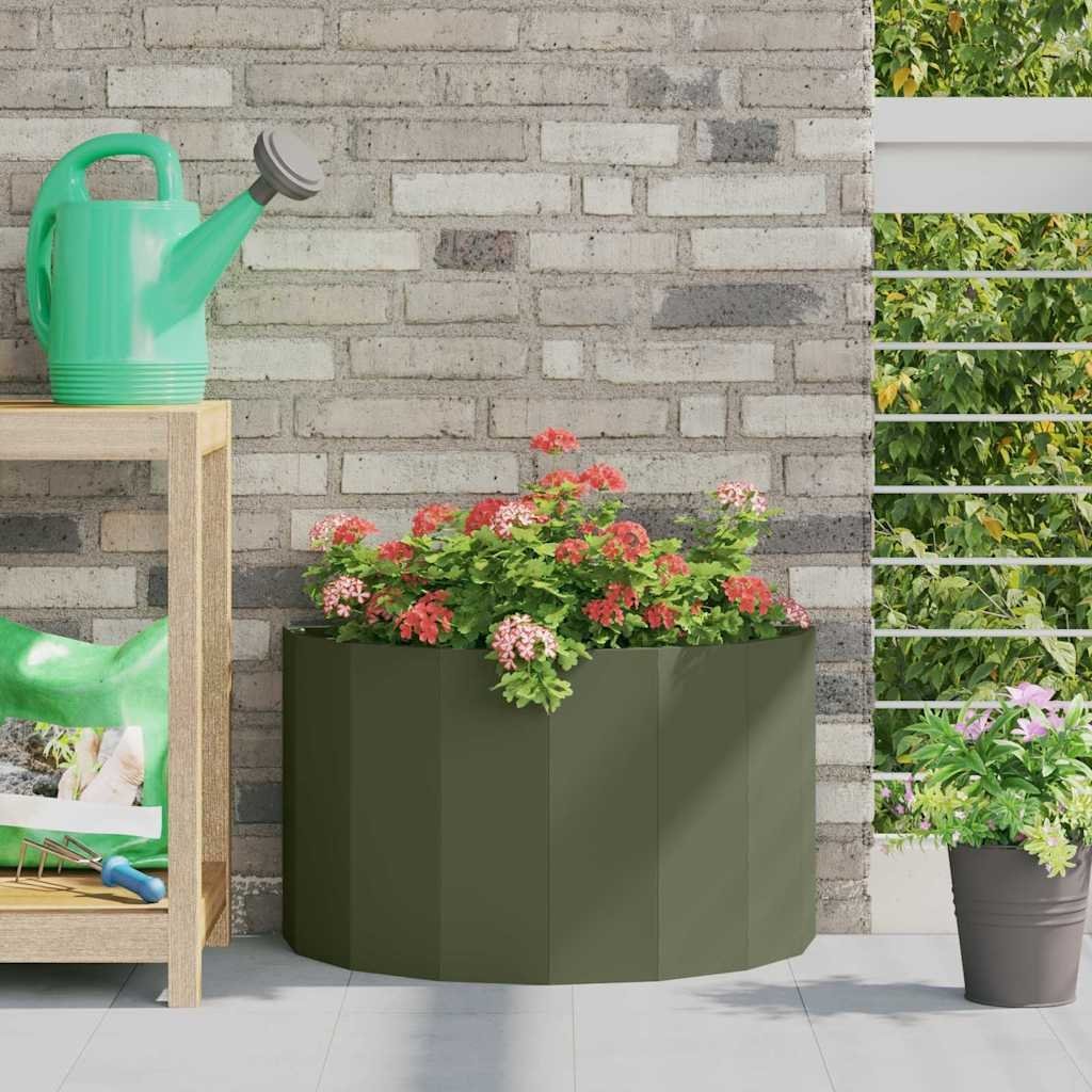 vidaXL Donica Zielony oliwkowy 60 x 30 x 35 cm Stal