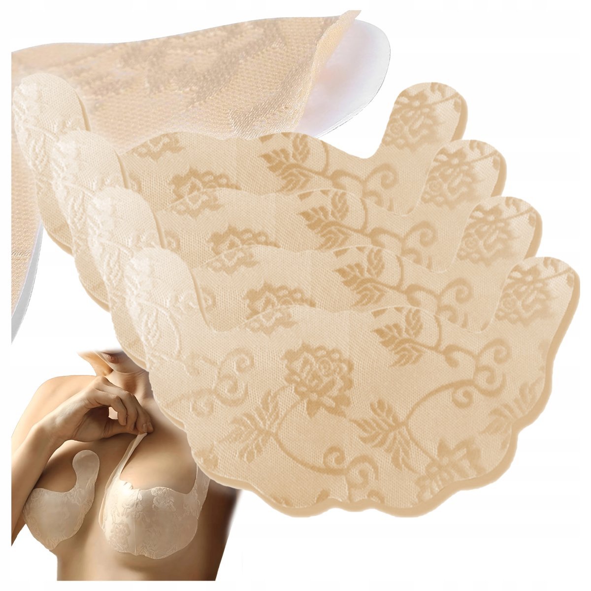 4 x PLASTRY PODNOSZĄCE BIUST Modelujące Osłonki na Brodawki Samoprzylepne E