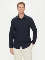 Koszule męskie - Calvin Klein Koszula LV04LB145G Granatowy Slim Fit - miniaturka - grafika 1