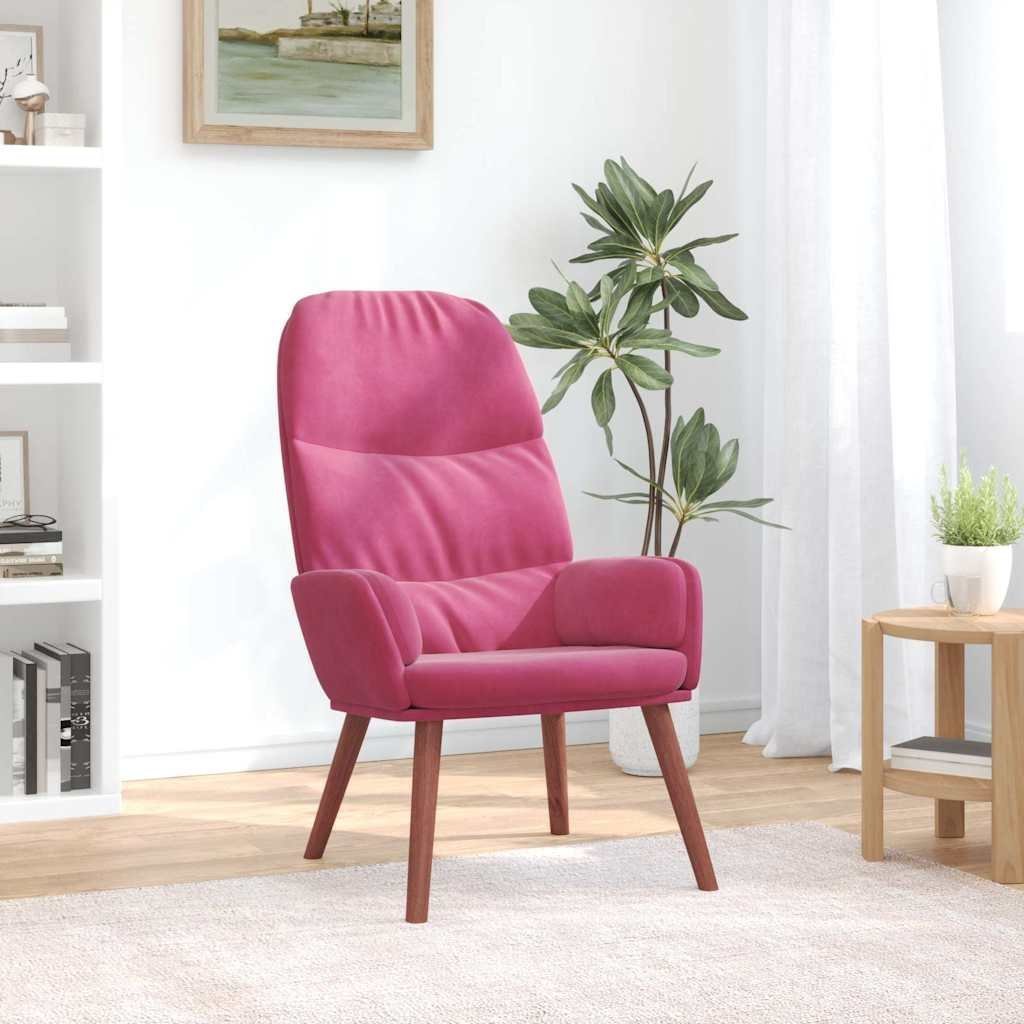 vidaXL Fotel, winna czerwień, obity aksamitem