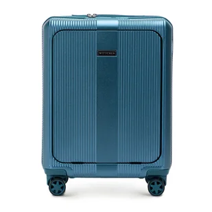 Walizka z polikarbonu i kieszenią na laptopa 15” niebieska - Walizki Walizka z polikarbonu i kieszenią na laptopa 15” niebieska - Walizki - miniaturka - grafika 1