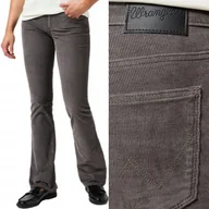 Spodnie damskie - Wrangler Bootcut Magnet Body Bespoke Rozszerzane Szare Sztruksy W28 L32 - miniaturka - grafika 1