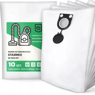 10x Worek do Odkurzacza Starmix Gs 1032 Ht Syntetyczny Tekstylny Worki G9 - Worki do odkurzaczy - miniaturka - grafika 1