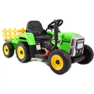 Pojazdy elektryczne dla dzieci - Super-Toys SUPER TRAKTOR BLOW NA AKUMULATOR Z PRZYCZEPĄ MIĘKKIE KOŁA MIEKKIE SIEDZENIE PILOT/XMX611 XMX-611-ZIELONY - miniaturka - grafika 1