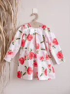 Sukienki i spódniczki dla dziewczynek - Tweedowa elegancka sukienka AYALA czerwone maki - miniaturka - grafika 1