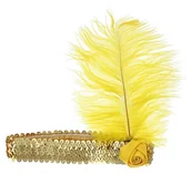 Dodatki do strojów karnawałowych - GoDan Opaska elastyczna party "Retro", złota ORZLO-YH - miniaturka - grafika 1