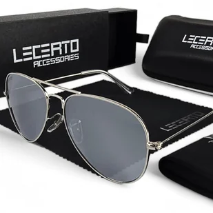 Okulary przeciwsłoneczne polaryzacyjne srebrne LECERTO PILOTKI zestaw - Okulary przeciwsłoneczne Okulary przeciwsłoneczne polaryzacyjne srebrne LECERTO PILOTKI zestaw - Okulary przeciwsłoneczne - miniaturka - grafika 1