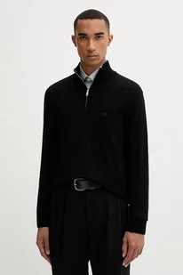 Calvin Klein sweter wełniany męski kolor czarny lekki z półgolfem LV04LD318G - Swetry męskie - miniaturka - grafika 1