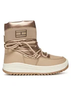 Buty dla dziewczynek - Tommy Hilfiger Śniegowce Snow Boot T3A5-34052-1474 D Beżowy - miniaturka - grafika 1