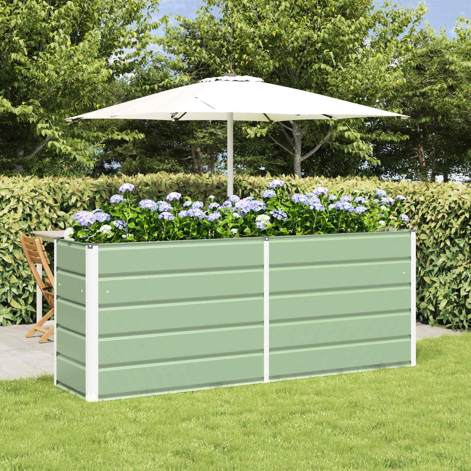 vidaXL Donica Pastelowa Zieleń 480 x 50 x 45 cm Stal Galwanizowana