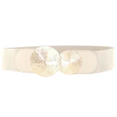 Paski - Pasek Gumowy Ozdobny Szeroki Stylowy Do Sukienki Blaszka Kółko - miniaturka - grafika 1