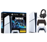 Konsole Playstation - Sony PlayStation 5 Digital Slim D Chassis (PS5 1TB Zestaw Fortnite Cobalt + Dodatkowy Pad Czarny + Słuchawki LS10P) - miniaturka - grafika 1