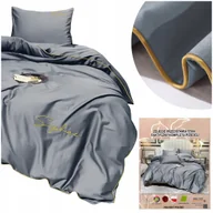 Pościel - Pościel 140x200 2 części Komplet Mikrofibra z Haftem Areta Lamówka - miniaturka - grafika 1