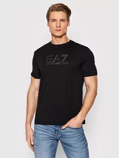 Koszulki męskie - Emporio Armani EA7 T-Shirt 3LPT71 PJM9Z 1200 Czarny Slim Fit - grafika 1