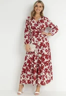 Sukienki - Biało-Czerwona Sukienka Phellenia - miniaturka - grafika 1