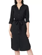 Sukienki - VERO MODA Women's VMBELL LS Calf Shirt Dress NOOS sukienka koszulowa, czarna, L - miniaturka - grafika 1