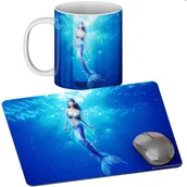 Podkładki pod mysz - Zestaw Kubek + Podkładka - Syrenka - Prezent Wiele Wzorów + Imię - miniaturka - grafika 1