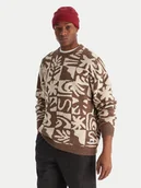 Swetry męskie - Quiksilver Sweter Hall City EQYSW03329 Brązowy Regular Fit - miniaturka - grafika 1