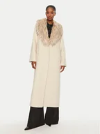 Płaszcze damskie - Luisa Spagnoli Płaszcz wełniany Supplica 541206 Beżowy Regular Fit - miniaturka - grafika 1