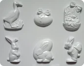 Wielkanoc - Forma do odlewów gipsu, motywy wielkanocne, 6 elementów - miniaturka - grafika 1