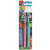 Szczoteczki do zębów dla dzieci - Curaprox Kids Duo Graffiti, szczoteczka do zębów dla dzieci 4-12 lat, Ultra Soft, 2 sztuki - miniaturka - grafika 1