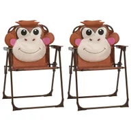 Meble ogrodowe - vidaXL 3-częściowy ogrodowy zestaw bistro dla dzieci z parasolem Brązowy - miniaturka - grafika 1