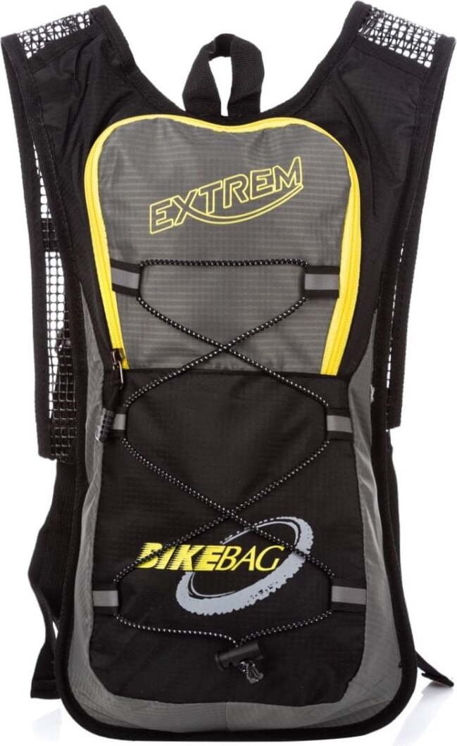 Bag Street Czarny Lekki plecak sportowy rowerowy motocyklowy materiałowy czarno-żółty