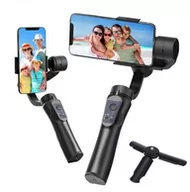 Selfie stick - GIMBAL Stabilizator ręczny 3-osiowy stabilizacja obrazu TRIPOD do telefonu czarny - miniaturka - grafika 1